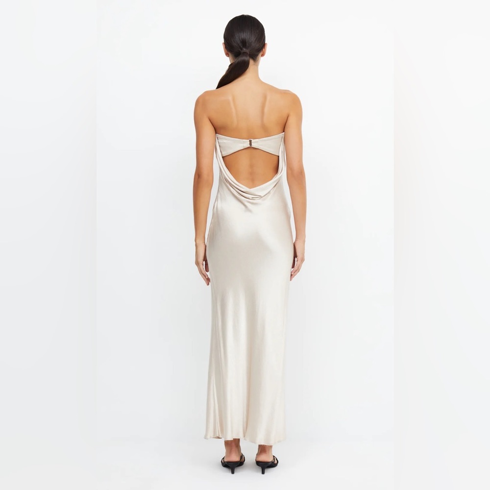 Gorgeous bec + bridge strapless dress in Sand, Size 4/Small (brand new, w/ tags)